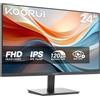 KOORUI E2411H Monitor PC 24 pollici, Full HD IPS 120HZ, 5ms, 1920x1080, Schermo PC HDMI1.4 e VGA, VESA 100x100 mm, Inclinazione Regolabile, Pannello ultra Sottile