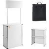 VEVOR Bancone fieristico portatile Bancone fieristico, 785 x 380 x 1815mm Stand fieristico Bancone espositivo, Tavolo da bar pieghevole promozionale per vendita al dettaglio