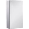 HOMCOM Specchio Contenitore Bagno con Struttura in Acciaio, Mensola Interna, Anta a Chiusura Magnetica, 55x14x30cm | Aosom