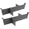 Emuca - Set Separatori Regolabili per cassetti, Accessori divisori Organizer per cassetti 600mm, Alluminio, Grigio Antracite.