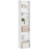 VASAGLE Libreria, Scaffale Libreria a 6 Ripiani, Scaffale Portaoggetti Aperto, 24 x 40 x 178,5 cm, per Soggiorno Studio Sala da Pranzo, Bianco Nuvola LBC167T14