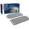 Bosch Filtro Abitacolo ai Carboni Attivi R2362, Filtro di Ricambio - Contro cattivi odori, polline e polvere per un'aria più pulita all'interno del veicolo - 2 Filtri