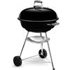 Weber Grill a Carbone Kettle Nero 57 cm con Coperchio e Ruote
