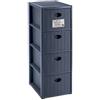 Stefanplast Cassettiera 4 Cassetti Slim Elegance Blu Navy