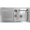Elleci River 475 LIR475SACDX - Lavello da incasso 1,5 vasche + gocciolatoio, Acciaio inox satinato, 100x50 cm, da incasso, Inox satinato