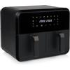 Princess 182068 Double Basket Airfryer - Friggitrice ad aria 8 L, 2400 W, 8 programmi preimpostati, Display LED, Tecnologia a doppio cestello, Nero