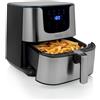 Princess 182060 Digital Aerofryer Deluxe XXL - Friggitrice ad aria 5,5 L, 1700 W, 8 programmi preimpostati, Display digitale, Tecnologia di circolazione dell'aria calda, Argento