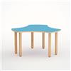 GIODIARREDA Tavolo Onda Esatondo H 52 Cm - Misura 2 - Blu Orizzonte Per Scuola Infanzia - Conforme CAM