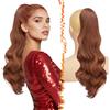 BARSDAR Medio Auburn Coda Cavallo Extensions con Coulisse, 50cm Pettine Clip in Coda di Cavallo Capelli Extension per Donne Naturale Ricci Ondulati Sintetici Posticci Finta Capell Ponytail Extension