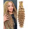 Unipearl Deep Curly Bulk Human Braiding Hair for Boho Braids Human Hair 2 Bundles 35 cm 14 pollici 100 g, #27 Honigond Water Wave Extension per donne extension in capelli veri