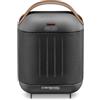 De'Longhi HFX30C18.AG Termoventilatore Capsule da Tavolo, Tecnologia Ceramica, 2 Livelli di Potenza, Ventilazione Estiva, Maniglia e Piedino di Supporto, Luce, Protezione Antigelo, Leggero, Antracite