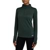 TCA Cloud Fleece 1/4 Zip Maglia Termica Sportivi da Donna a Manica Lunga da Corsa - Verde Scuro, XL