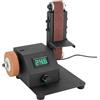 KAPIPALA Smerigliatrice a nastro elettrica, mini levigatrice a nastro elettrica, 350 W, con 10 nastri, display intelligente, velocità regolabile per utensili, metallo, legno, alluminio