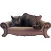PURLOV Sdraio per gatti e tiragraffi 2 in 1, in cartone per rilassarsi e affilare gli artigli, design elegante, divano antico 24285