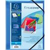 EXACOMPTA CARTELLINA PERSONALIZ. IN PP C/ELASTICO BLU TRASPARENTE 24x32CM KREACOVER