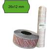 PRINTEX PACK 10 ROTOLI 1000 ETICH. 26x12mm ONDA VERDE PERM. Printex