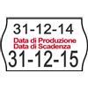 PRINTEX PACK 10 ROTOLI 1000 ETICH. 26x16mm ONDA data produz... BIANCO PERM. Printex