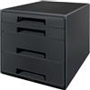 LEITZ Cassettiera a cubo 4 cassetti nera Leitz Recycle