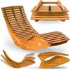 Casaria® Sdraio a Dondolo Java Pieghevole 155x60x93 Portata 160 kg Legno Acacia Certificato FSC® Lettino Sauna Piscina