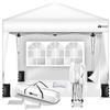 tillvex Gazebo 3x3m impermeabile | Gazebo pieghevole pop-up regolabile in altezza | Tenda da giardino protezione UV 50+ | Tenda Padiglione con borsa (Bianco - con 2 Laterali)