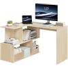 WOLTU Scrivania Angolare, 120x100cm Scrivania a Forma di L con Libreria, Rovere Chiaro, Scrivania Ufficio per Computer, Tavolo da Lavoro, Studio and Soggiorno