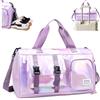 Tokeya Borsone Palestra Donna Pieghevole Borsone da Viaggio con Scarpe e Scomparto Bagnato Impermeabile Borsa Piscina Grande Capacità Borse da Palestra Sportiva per Sport Nuoto Fitness Weekend, Beige