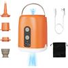 ylkjny Pompa Elettrica per Materasso Gonfiabile, Gonfiatore Elettrico Portatile 4.5kPa con 4 Ugelli, Gonfia e Aspira, USB Ricaricabile, con Luce LED, Pompa per Materasso Gonfiabile (Arancione)