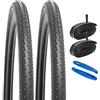 YunSCM 2PCS Pieghevole 24 Pollici Pneumatici 24X1.75 ETRTO 47-507 e 24 Pollici Camera d' Aria AV32mm