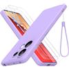 THIYUFUNS Cover per Xiaomi Redmi Note 13 Pro con 2 Vetro Temperato,Liquid Silicone TPU Custodia 360 Antiurtfio Gradi Cover per Xiaomi Redmi Note 13 Pro 4G (6.67) - Viola