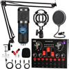 ALPOWL Pacchetto attrezzatura podcast, interfaccia audio scheda audio live tutto in uno e microfono a condensatore,Perfetto per Streaming registrazione, trasmissione, streaming live