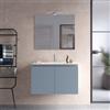 DEGHI Mobile bagno sospeso con 2 ante 80 cm carta da zucchero con lavabo in ceramica e specchio - Cuki