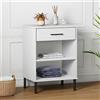 FOZICV Tavolo consolle per soggiorno con cassetto, 50 x 35 x 70 cm, in legno di pino bianco
