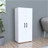 [en.casa] Armadio a 2 Ante Armadio Stretto con 4 Ripiani Mobile per Guardaroba Armadio da Ingresso Corridoio 108 x 49 x 32 cm - Bianco