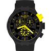 Swatch / Big Bold Chrono / Checkpoint Yellow / orologio uomo / quadrante nero / cassa plastica / cinturino silicone - SB02B403