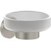 Villeroy & Boch Elements - Portasapone Tender portasapone da parete in vetro satinato con supporto in zinco, rotondo, nichel spazzolato opaco