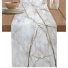 PIEPLE Runner da tavolo in cotone e lino, lungo 183 cm, colore: bianco, grigio, oro, per comò, tovaglia, per cucina, caffè, sala da pranzo, divano, tavolino da letto, casa, soggiorno, sciarpe decorative per