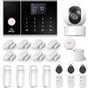 LWOHSI Sistema di allarme domestico LWOHSI GSM WIFI + 4G da 22 pezzi con telecamera da 3 MP, monitoraggio professionale 24 ore su 24, 7 giorni su 7, compatibile con Alexa e Google Assistant