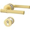 Amerdeco Set di maniglia porta in Lega di alluminio, Oro maniglie porte interne maniglia porta blindata, spazzolata, porte interne di bagno e toilette, maniglia porta esterna UK0055