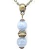 ThurColas Collana donna con pendente pietra naturale 10 mm - stile boho etnico vintage - catena bronzo antico - gioiello artigianale (Quarzo)
