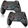 NONBLIEP Confezione da 2 controller wireless per Nintendo Switch, compatibile con Switch/Lite/OLED/PS/Steam, per controller di interruttori con sveglia, doppia vibrazione, funzione screenshot, Bluetooth