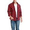 Dioufond Camicia Boscaiolo Uomo Maniche Lunghe Camicie a Quadri Uomo Flanella Rossa e Nera XL