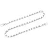 QUARKZMAN Tracolla Catena per Borsa, 80cm Tracolla Piatta in Pelle con Catena in Ferro per Borse con Fibbie per Tracolla di Ricambio Borsa Donna (Tracolla Bianco + Catena Argento)
