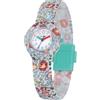 HIP HOP, Collezione Flower Power, Orologio Bambina, Cinturino in Silicone e Tessuto Liberty London, Design Floreale, Cassa 28mm, Facile da Leggere, Resistente all'Acqua
