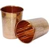 BRACOP® Bicchieri in rame brocca per acqua borraccia calice in rame puro stoviglie caraffa in vetro con stampa Ayurvedica tazze per acqua set da 2 pezzi tazze per Moscow Mule bicchieri