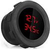 Esenlong 2 in 1 Auto 12v voltmetro termometro Digitale Display Temperatura e Tensione della Batteria Metro indicatore Calibro Tester Monitor Compatibile con Veicoli a 12 Volt (Rosso)