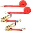 MIVIDE 2 cinghie con cricchetto e gancio, 6 m x 50 mm, 2000 kg, cinghie di ancoraggio con cricchetto, cinghia a cricchetto per moto, auto, rimorchi