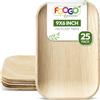 FOOGO Green 25 Vassoi Monouso in Foglia di Palma, Medi 22x15 cm, Pizza, Vassoi, Antipasti, Tartine, Aperitivi, Resistenti come i Vassoi in Legno per Alimenti Caldi, Stuzzichini