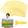 Suynauetev 64 Fogli Colla per Puzzle Bifacciale Colla Puzzle Adatto per 8 x 1000 Pezzi Puzzles con Vanga per Foto e Cartoline(25 × 18 cm)