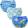 Codkkre Pannolino Nuoto Neonato Costume Neonata 3 Pz Piscina Riutilizzabile Pannolini Lavabili Contenitivo per 0-3 Anni(Pinguino+balena+pesce)