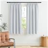 PONY DANCE Tenda Oscurante per Finestre Piccole Tende Termiche Isolanti Curtains Corte con Fettuccia Metodi di Sospensione Multipli 2 Pezzi L140 x A145 cm, Bianco Grigiastro